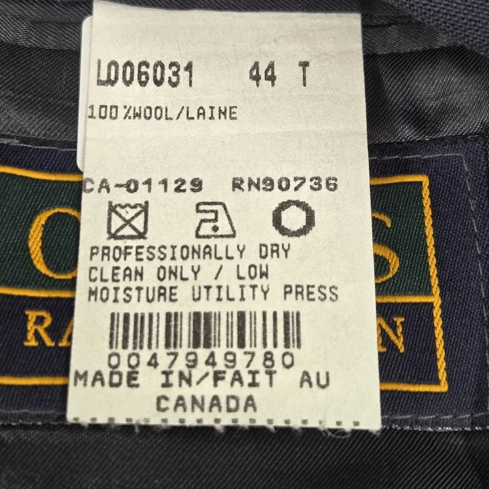 VINTAGE Chaps Ralph Lauren Men Blazer 44T Navy Wool Suit‎ Jacket